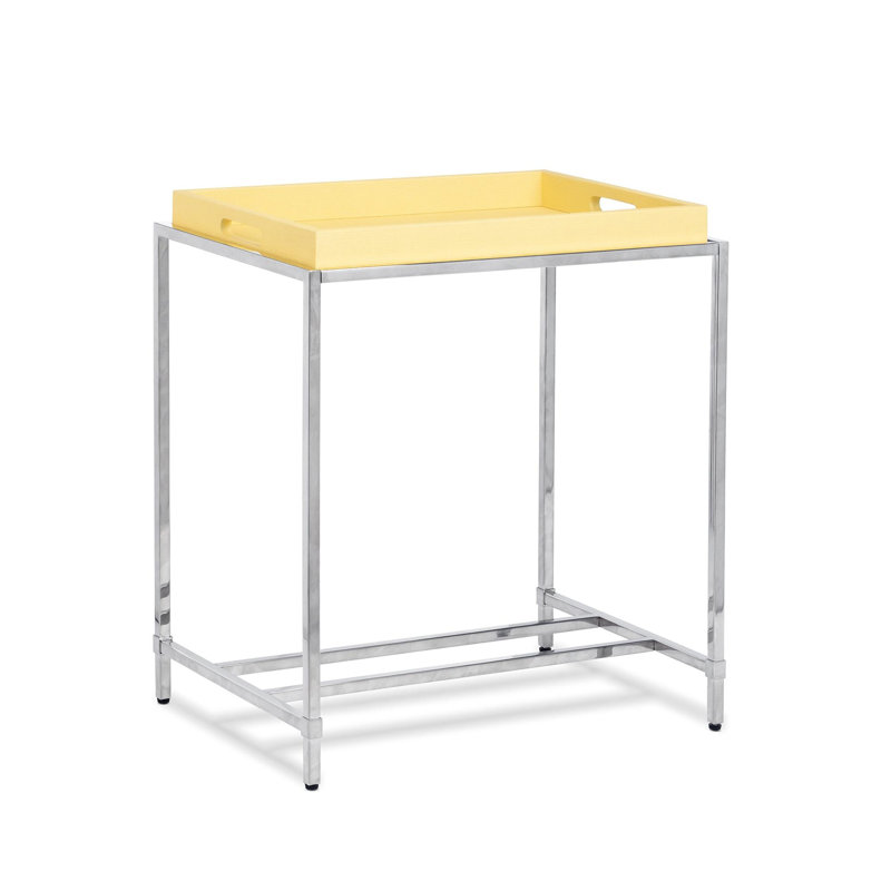 St. Tropez End Table, Mirrored Silver