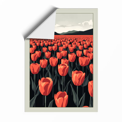 Red Tulips At Dusk Botanical - Print
