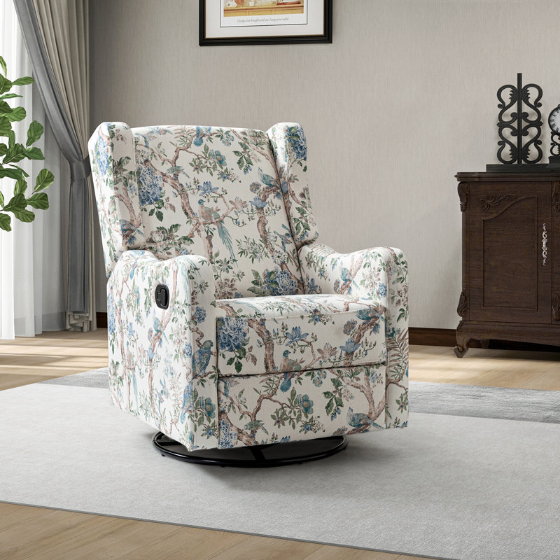Fauteuil inclinable manuel oscillant floral Antonanzas, Polyester floral