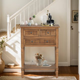 Console Table With 3 Drawers And Bottom Shelf