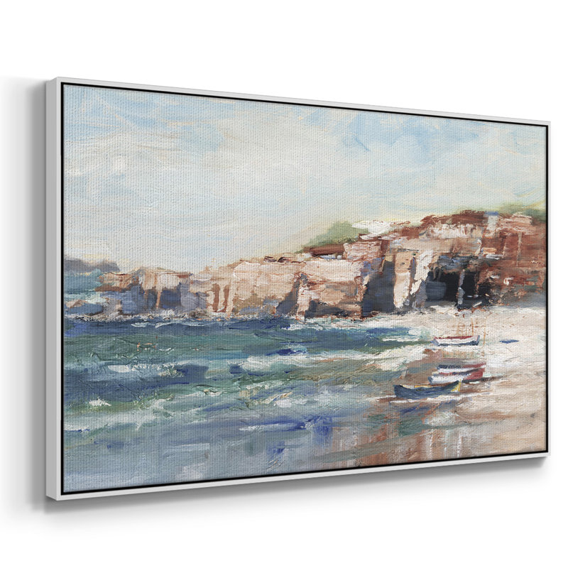 Étude Sea Cliff II - impression d'un seul cadre photo, Toile encadrée flottée blanche, H 27 po x l 41 po x P 2 po, Non