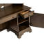 Bureau en chêne bruni avec cinq tiroirs, style élégant, dactylographie ergonomique, profondeur de 24 pouces, bois et 5 tiroirs pour un espace de travail organisé, grain en évidence, forme rectangulaire, 66 x 24 x 31,42 pouces,