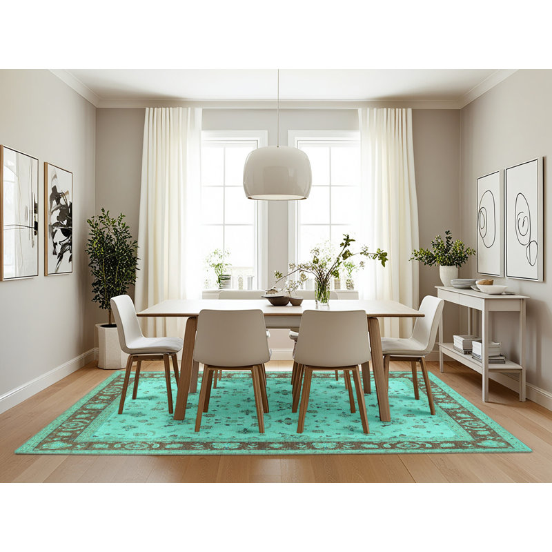 Tapis oriental bleu Aamenah, Rectangle 7 pi x 10 pi