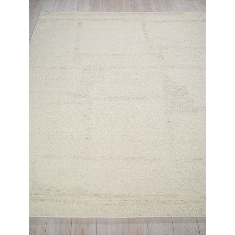 Kokomo Handmade New Zealand Wool, Ivory/Taupe Area Rug, Rectangle 6' x 9'
