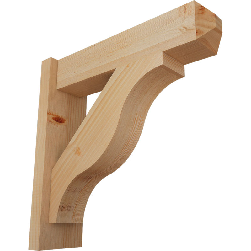 Persienne en bois rustique Funston Craftsman, Sapin Douglas de 5 1/2 po (lisse), P 20 po x H 20 po