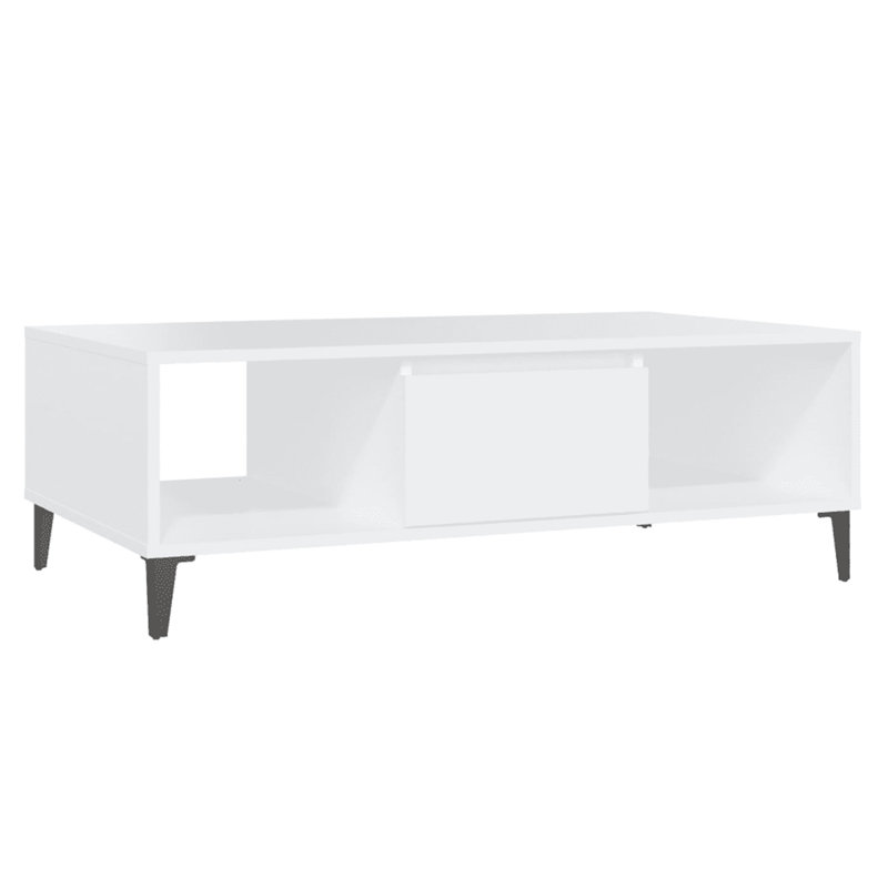 Awat Four Leg Coffee Table with Storage, White