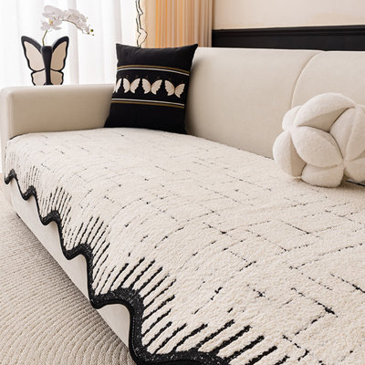 Velvet Box Cushion Sofa Slipcover