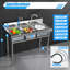 Évier en acier inoxydable Lavabo autoportant à 3 compartiments pour la cuisine à domicile, le restaurant, le garage, la salle de lavage