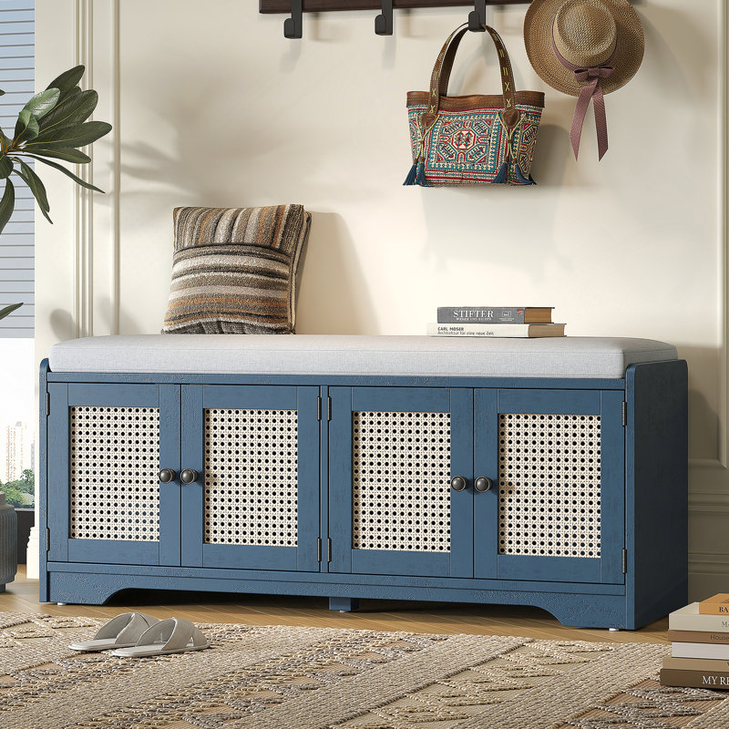 Banc de rangement Rustic, Antique Navy