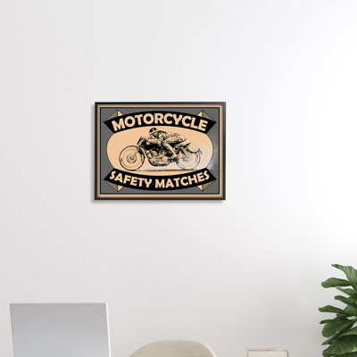 " Motorcycle Safety Matches Grey Tan Bike Rider " by Mark Rogan