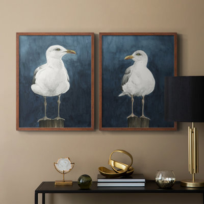 «Night Gull I», reproduction encadrée de qualité supérieure - prête à être accrochée - aucun clou requis - aucun clou requis