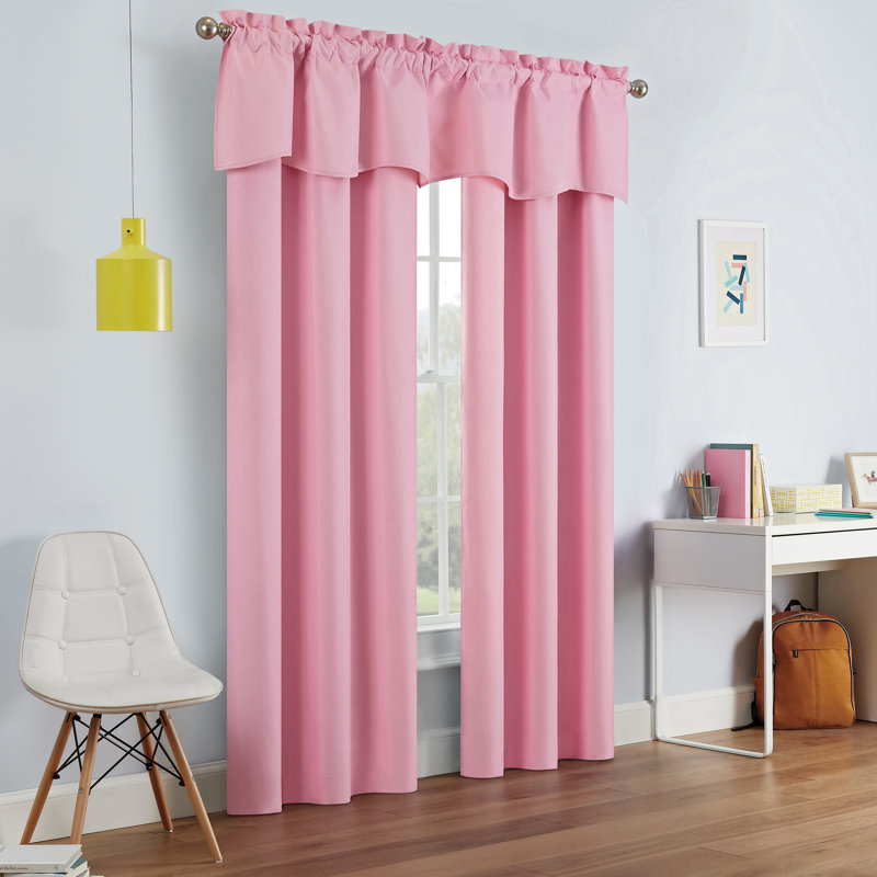 Eclipse Kendall Modern Blackout Thermal Rod Pocket Window Curtain, 42 In x 54 In, Insulating & Noise Reducing Curtains for Bedroom or Kids or Living Room (1 Panel), Room Darkening Window Treatment, Bouquet Pink