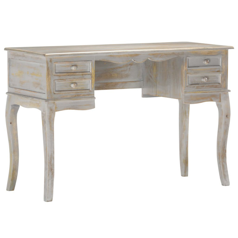 Paris Solid Wood Writing Desk, Grey