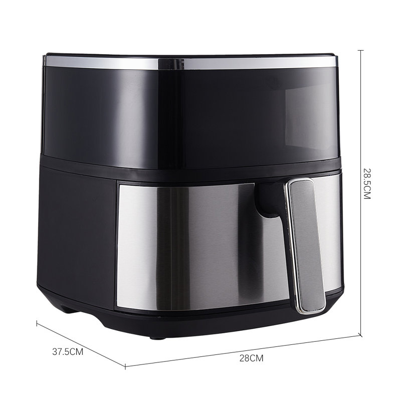 Belfry Kitchen 6L Basket Air Fryer Air Fryer, Black/Silver