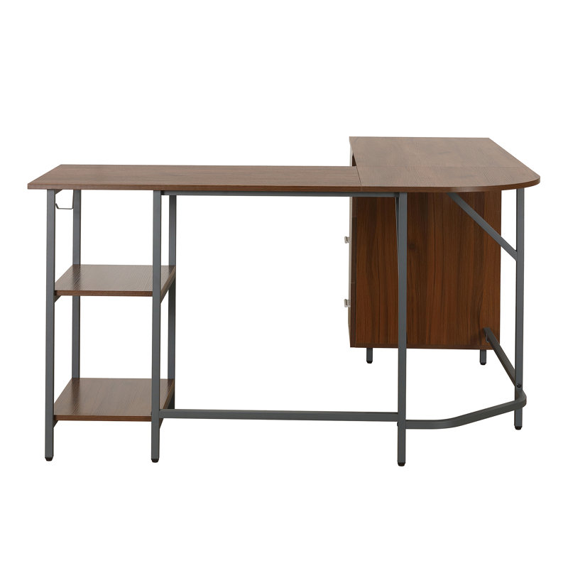 Bureau en L à deux tons avec rangement en L