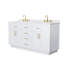 Meuble-lavabo double de 66 po Beckett, blanc-132484172-132484173-134309758
