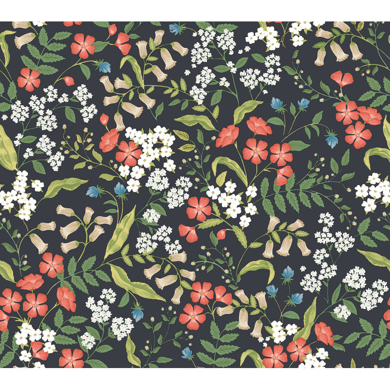 Papier peint adhésif Sweetbrier Blush, Noir