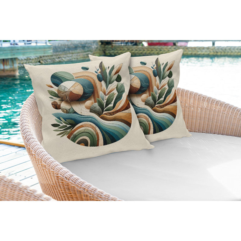 Fabric Reversible Throw Pillow, 16"H x 26"W, Rectangle 