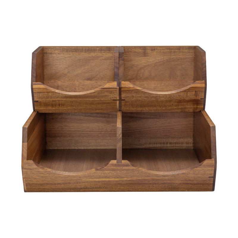 Acacia Wood Stackable Bin Organizer