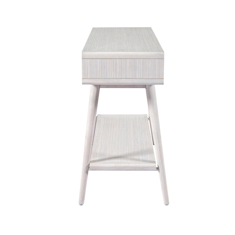 Camy Sofa Console Table, 2 Open Cubbies, 1 Lower Shelf, White 48 Inch