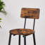 Ensemble de tabourets de bar ronds avec tablettes, tabouret avec dossier brun rustique