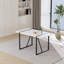 Table de salle à manger en MDF blanc pour 4 à 6 personnes, style campagne moderne avec pieds en acier noir