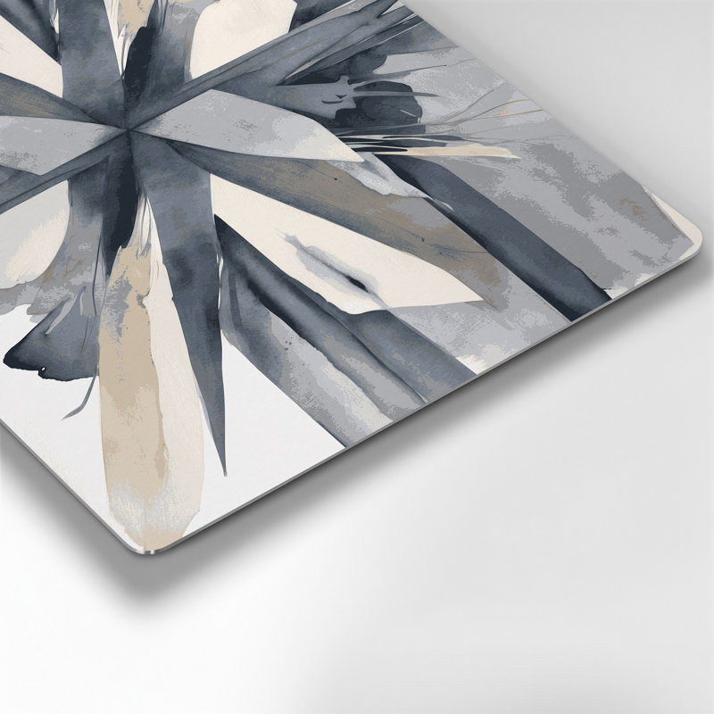 Abstrait aquarelle 89, art mural gris en métal, H 20 po x l 30 po