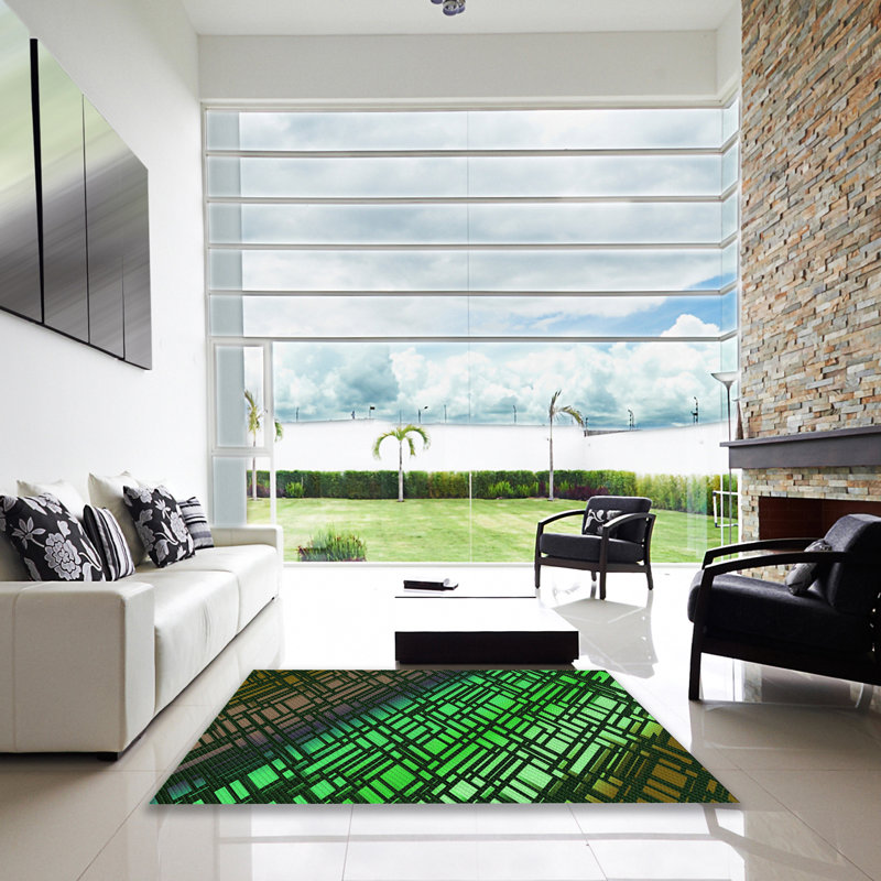Abstract Indoor Rug, Square 7'
