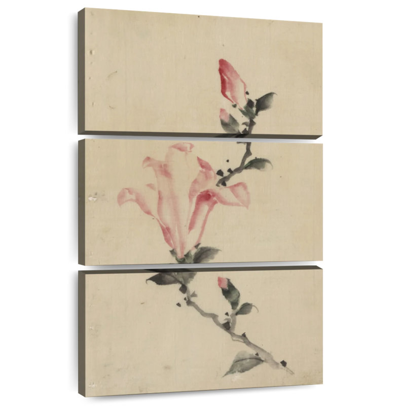 Grande fleur rose Harnek sur une tige, H 57 po x l 36 po