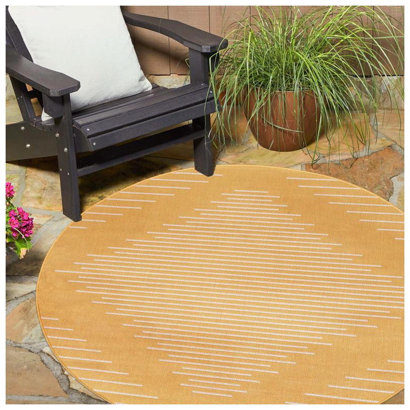 Moroccan Indoor / Outdoor Rug, Round 4'
