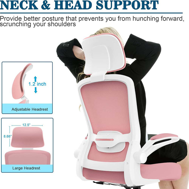 Game Chairs, High Back Ergonomic Desk Chair With Adjustable Lumbar Support And Headrest, Swivel Task Chair With Flip-Up Armrests For Guitar Playing