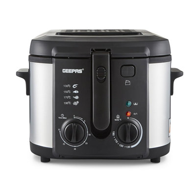 GEEPAS Deep Fat Fryer – Adjustable Thermostat, Viewing Window, Cool-Touch Handle, Non-Stick Inner Pot, Indicator Light and Compact to Family-Size Options