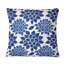 Cobalt Blue Floral Transitional I - Transitional Throw Pillow