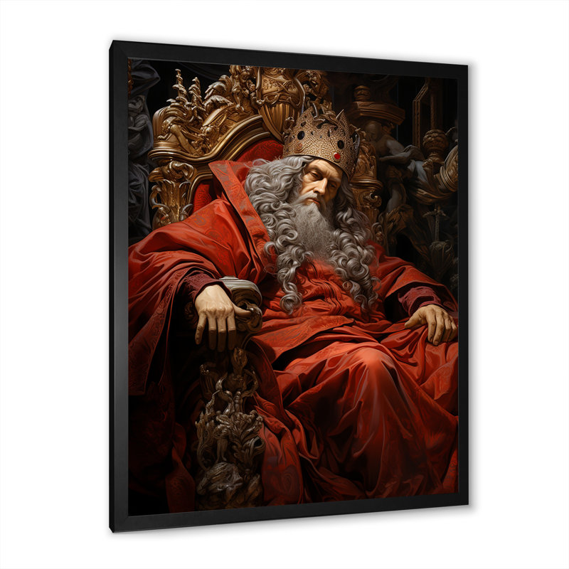 «Modern Judaism Solomons Royal Throne I», reproduction d'art sur toile, Cadre simple noir, H 44 po x l 34 po x P 1,5 po