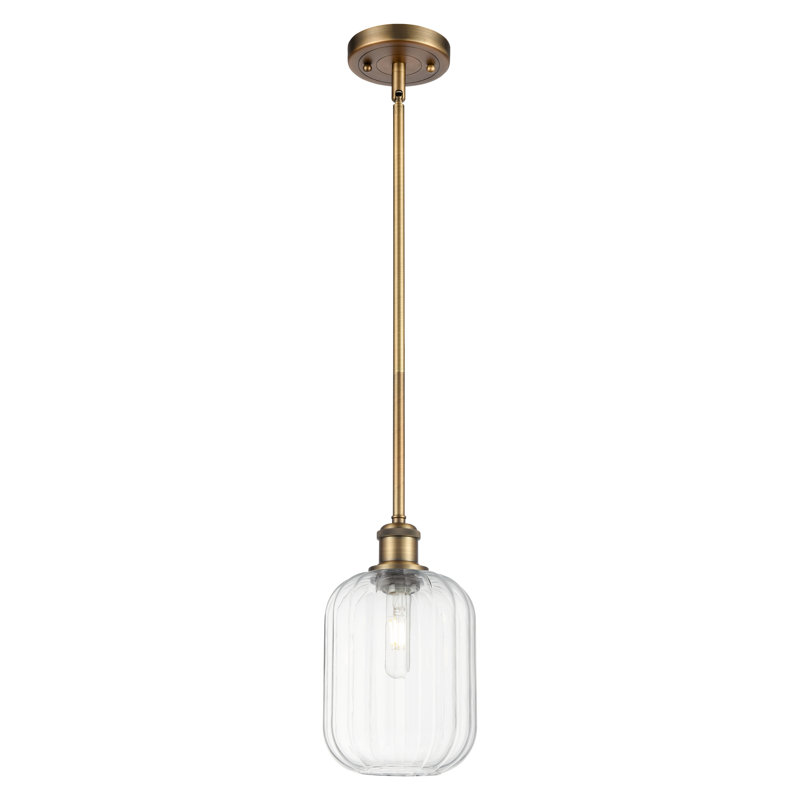 Mini-luminaire suspendu 1 lumière Ballston - Ameiya, Clair, Laiton brossé