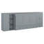 Grand lit escamotable avec port USB, petites armoires et tiroirs, gris