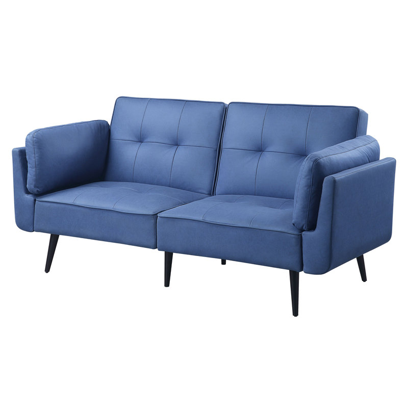 Antonia Blue Adjustable Sofa with Ottoman