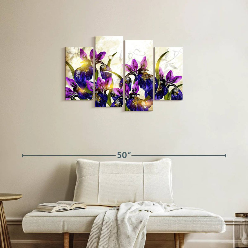Harnek Blooming Iris Flowers, 22" H x 36" W