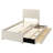 Twin Upholstered Platform Bed With Trundle And 3 Drawers, Beige Linen Style Versatile Usage