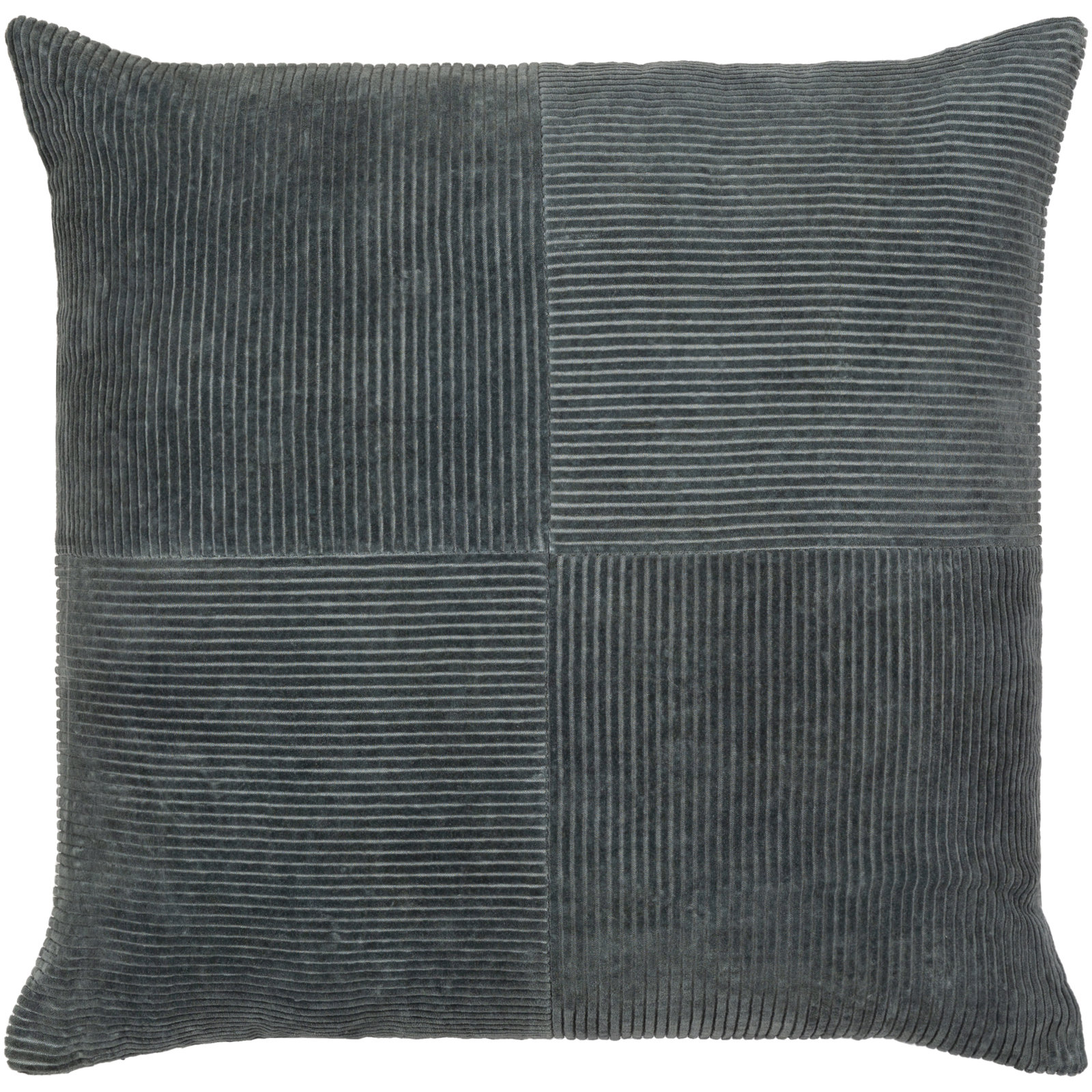 Selma Cotton Pillow Cover, 22" x 22", Charcoal