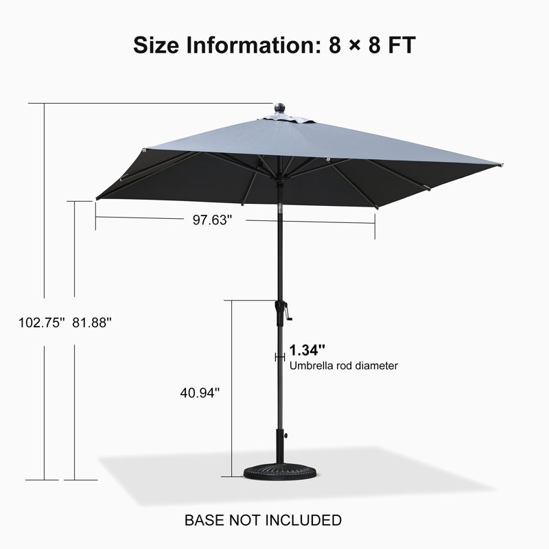 243cm Market Parasol, Grey