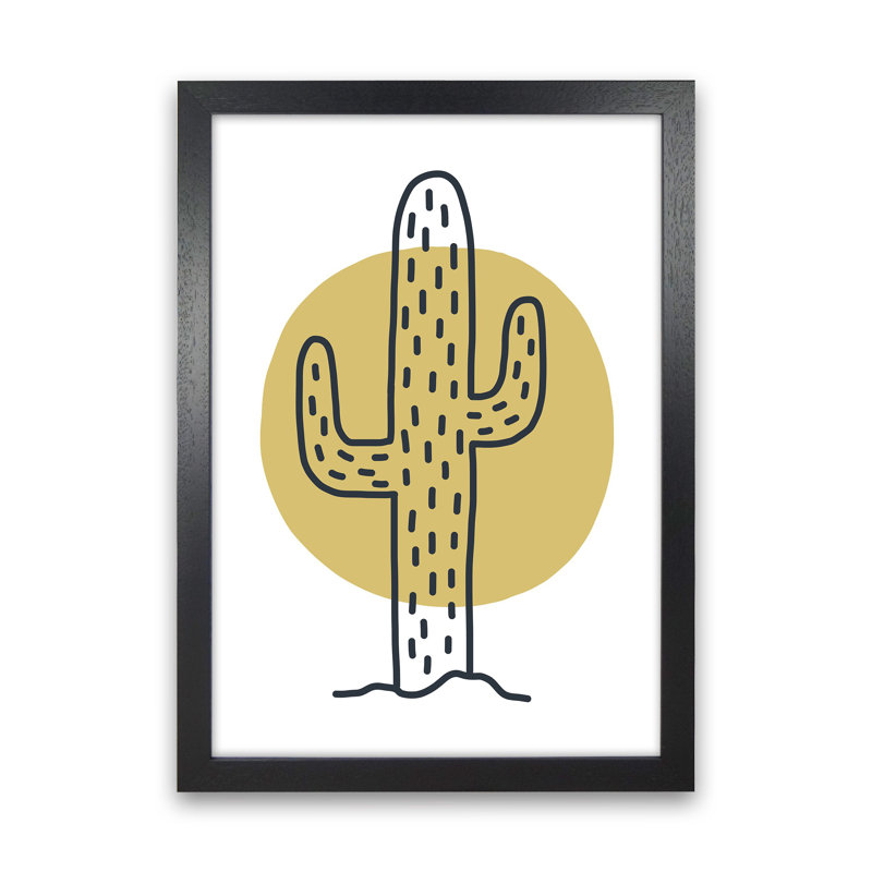 Cactus Moon by Pixy Paper - Print, Black Framed, 59.4cm H x 42cm W x 3cm D