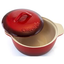 Crock Pot Artisan 5.6 Quart Stoneware Bake Pan in Red