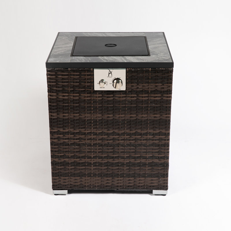 Outdoor Heating Fire Pit 28Inch - Stainless Steel Burner, , Adjustable Flame, Espresso, 28.6" H x 23.52" W x 24.24" D