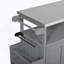 Îlot de cuisine pliable pour l'extérieur avec roulettes verrouillables, rangement et porte-serviettes pour la cuisson sur le patio, gris-1397328616