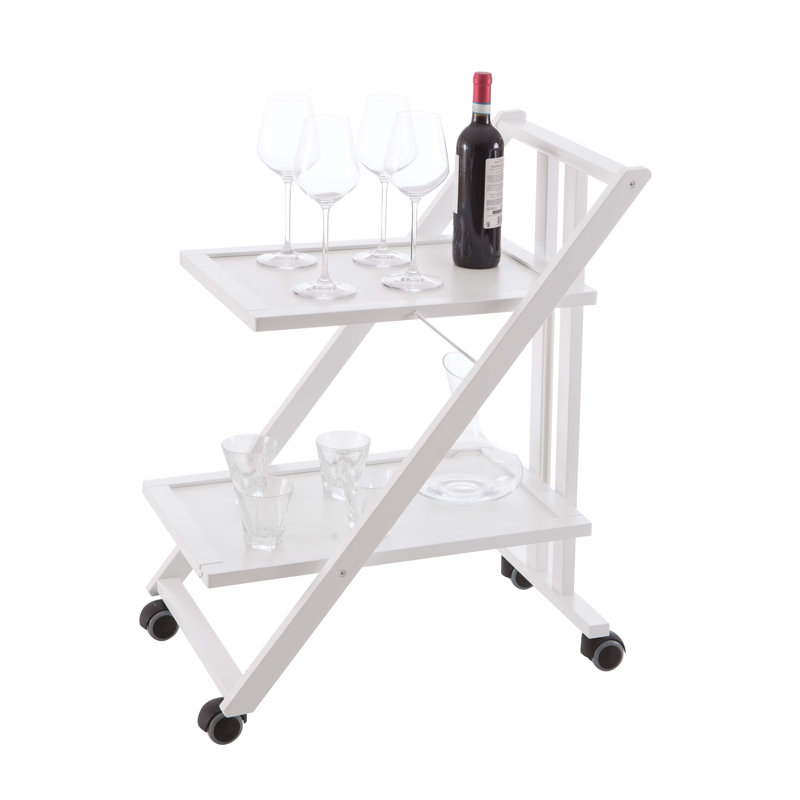 Braden Solid Wood Bar Cart, White