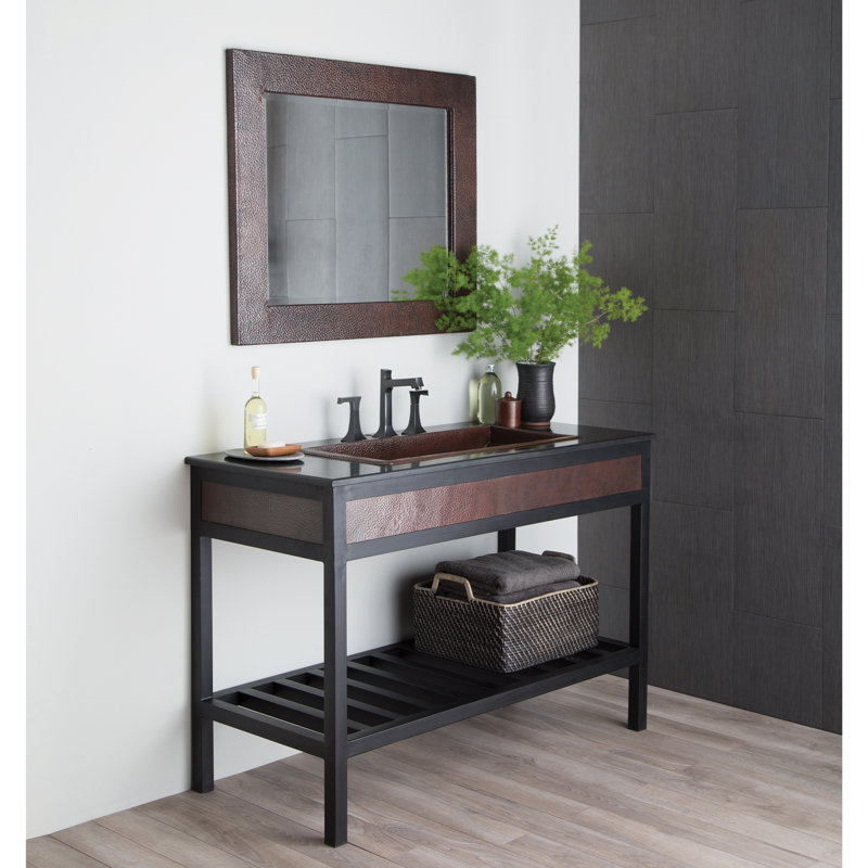 Sedona Rustic Beveled Bathroom Mirror, 36" H x 30" W