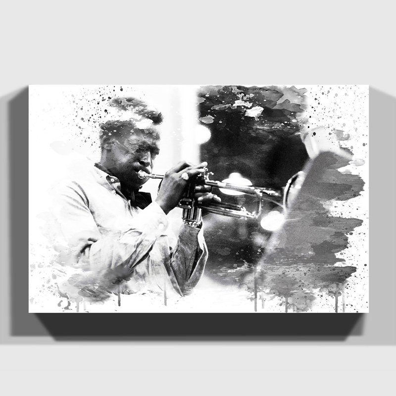 Miles Davis - Wall Art, 40cm H x 60cm W, Wrapped Canvas
