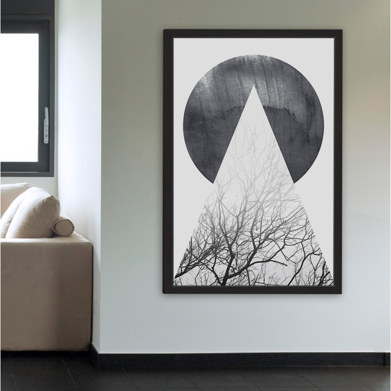 Adabella «A Full Moon» - Impression sur papier encadré, H 18 po x l 12 po x P 1,5 po, Cadre noir sans passe-partout