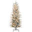 Arbre de Noël artificiel haut 6 pi avec 636 branches floquées par la neige, 250 lumières claires jaunes chaudes, ouverture automatique, ampoule supplémentaire